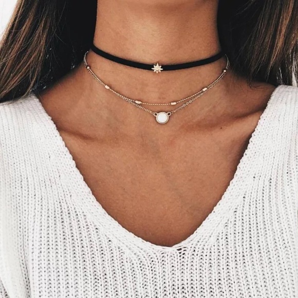 Jewelry - 5 for $25 Three Layer Star Choker Necklace